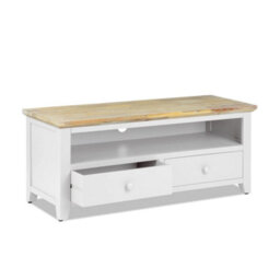 Statement Furniture Florence White Tv Stand With 2 Drawers And Shelf - thumbnail 2