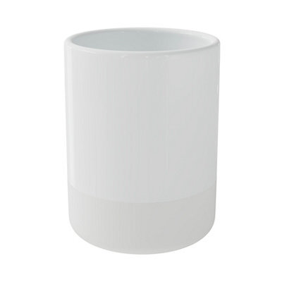 GoodHome Koros Gloss & Matt White Ceramic Tumbler - image 1