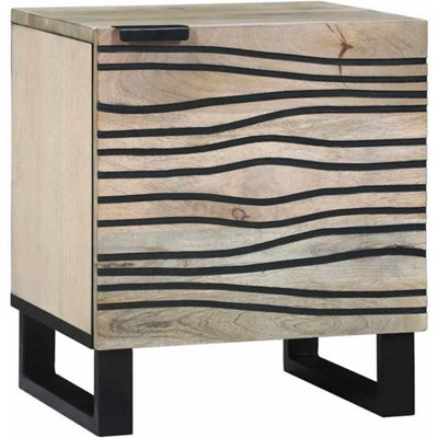 Bedside Cabinet Tables X 2 Solid Acacia Wood Bedroom Nightstand Storage Units - image 1