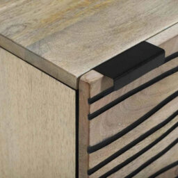 Bedside Cabinet Tables X 2 Solid Acacia Wood Bedroom Nightstand Storage Units - thumbnail 3