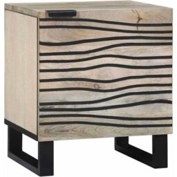 Bedside Cabinet Tables X 2 Solid Acacia Wood Bedroom Nightstand Storage Units - thumbnail 1