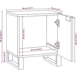 Bedside Cabinet Tables X 2 Solid Acacia Wood Bedroom Nightstand Storage Units - thumbnail 2
