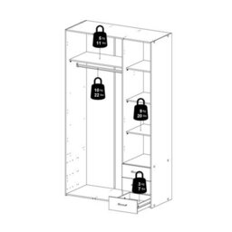 Wyld Haus Berlin Natural Oak 3-Door Wardrobe With 3 Drawers And 2 Shelves - thumbnail 9