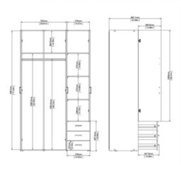 Wyld Haus Berlin Natural Oak 3-Door Wardrobe With 3 Drawers And 2 Shelves - thumbnail 8