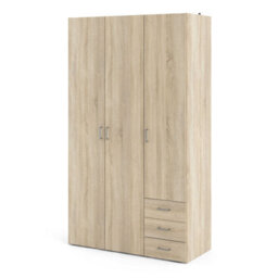 Wyld Haus Berlin Natural Oak 3-Door Wardrobe With 3 Drawers And 2 Shelves - thumbnail 4