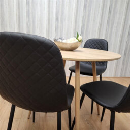 Kosy Koala Dining Table And 4 Chairs Round Wood Effect Table With 4 Grey Chairs Dining Room Furniture - thumbnail 2