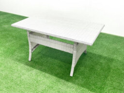 Fimous Rattan Garden Outdoor Furniture Set 12 Seater Garden Sofa Rectangulr Dining Table Set 3 Stools Side Table Light Grey - thumbnail 5