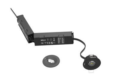 CGC Lighting Cgc Black Recessed Emergency Downlight With Changeable Corridor And Open Area Lens