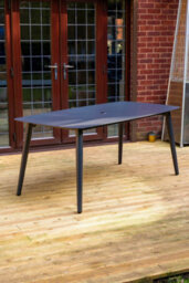 Sh&g Bolingbroke 6 Seat Dining Table Set - 7 Piece Dining Table & Chairs - Aluminium & Grey Rattan With Beige Cushions - Outdoor - thumbnail 3