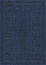 Ivy Washable Greek Key Design Anti Slip Doormats Navy 80X150 Cm - thumbnail 3