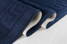 Ivy Washable Greek Key Design Anti Slip Doormats Navy 80X150 Cm - thumbnail 2
