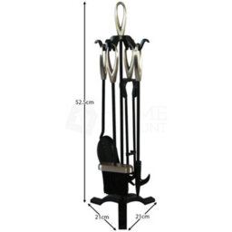 Lassic Fire Vida 5 Piece Buxton Black & Nickel Companion Set - Shovel, Brush, Poker, Tong - thumbnail 2