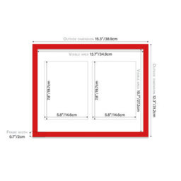 14X11 Inch 2 Opening Photo Collage Frame, Display Two 8X6 Inch Photos, Multi Aperture Family Picture Frame, Red - thumbnail 4