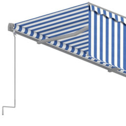 Berkfield Manual Retractable Awning With Blind 4.5X3M Blue&white - thumbnail 5
