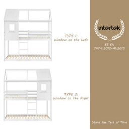 Bunk Bed, Kid Cabin Bed, Single Bed For Kids, Twin Sleeper, Solid Pine Wood,3Ft White - thumbnail 5