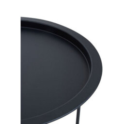 Orsina Black Grey Metal Round Side Table, Modern Design Bedside Table For Bedroom, Functional Livingroom Sidetable - thumbnail 7