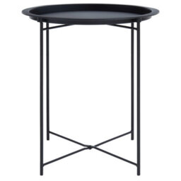 Orsina Black Grey Metal Round Side Table, Modern Design Bedside Table For Bedroom, Functional Livingroom Sidetable - thumbnail 9