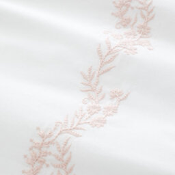 Bianca Camille Embroidered Floral 200 Thread Count Cotton Super King Duvet Cover Set With Pillowcases White / Pink - thumbnail 3