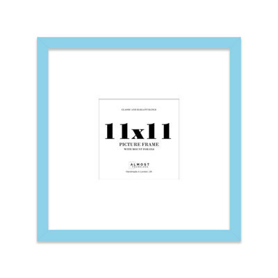 "11X11"" Light Blue Picture Frame - 11X11"" Square Frame With 8X8"" Mount For 11X11""/8X8"" Pictures Moderrn Style Thin Edge, 1 Pack" - image 1