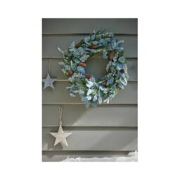 Kaemingk Modern Christmas Wreath Silver Leaves And Pinecones - Large 40Cm - thumbnail 2