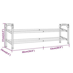 Berkfield Sturdy Extendable Shoe Rack With 2 Shelves 119X24X37 Cm - thumbnail 8