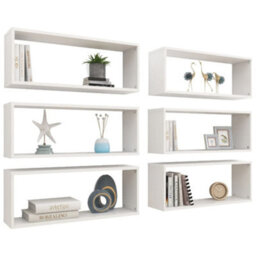 Vidaxl Wall Cube Shelf 6 Pcs White 60X15X23 Cm Engineered Wood - thumbnail 3