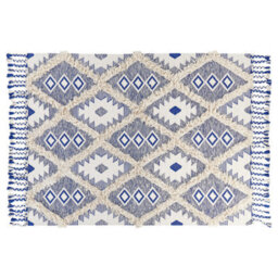 Beliani Rug Manavgat Light Beige 140 X 200 Cm Cotton - thumbnail 1