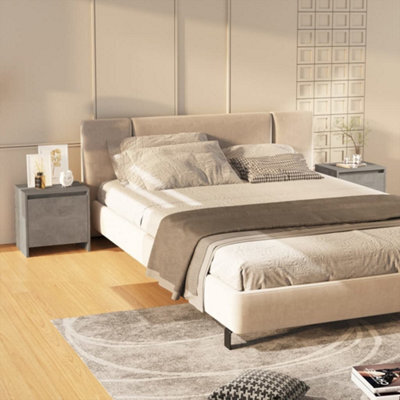 Berkfield Bedside Cabinets 2 Pcs Concrete Grey 45X34X44.5 Cm Engineered Wood - image 1