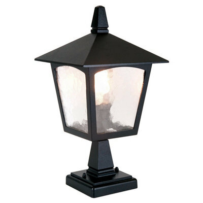 Stylish Ip43 Outdoor Black Led Pedestal Light With E27 Socket 100W