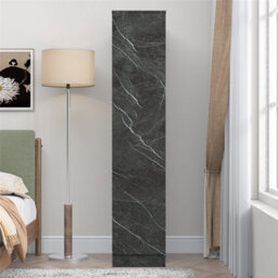 Zita Compact 1-Door Wardrobe In Grey Marble Effect - Bedroom Storage, (L) 50Cm X (W) 37.5Cm X (H) 180Cm, Stylish And Space-Saving - thumbnail 3