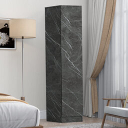 Zita Compact 1-Door Wardrobe In Grey Marble Effect - Bedroom Storage, (L) 50Cm X (W) 37.5Cm X (H) 180Cm, Stylish And Space-Saving - thumbnail 1