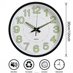 Modern Wall Clock Large Silent Decorative Round Clocks For Bedroom Kitchen - thumbnail 2