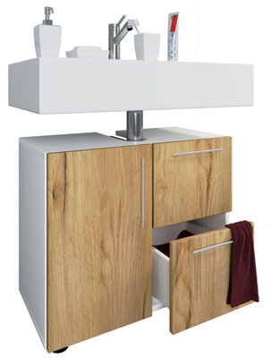 Vcm Wooden Bathroom Cabinet Flandu Drawer - image 1