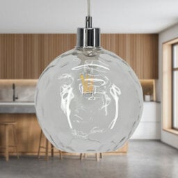 First Choice Lighting Set Of 2 Barnum - Clear Dimpled Glass Easy Fit Pendant Shades - thumbnail 4