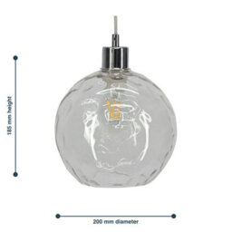 First Choice Lighting Set Of 2 Barnum - Clear Dimpled Glass Easy Fit Pendant Shades - thumbnail 6