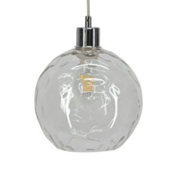First Choice Lighting Set Of 2 Barnum - Clear Dimpled Glass Easy Fit Pendant Shades - thumbnail 2