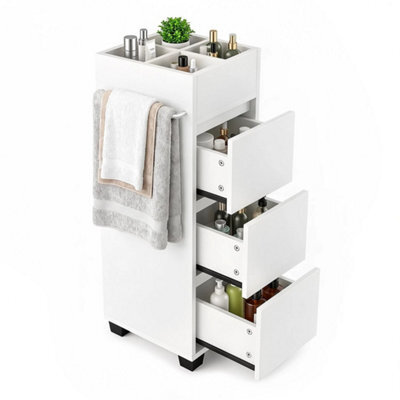 Slim Bathroom Floor Cabinet Storage Unit Tower - image 1