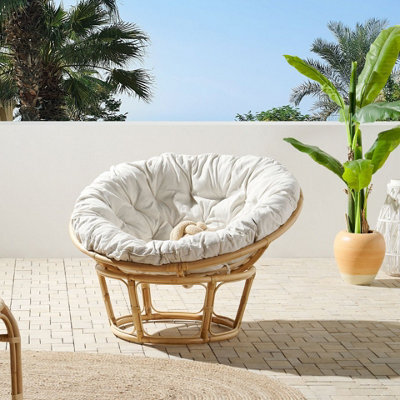 Wyld And Coco Everluxe Round Outdoor Seat Cushion Light Beige Boho 127 X 10 Cm - image 1