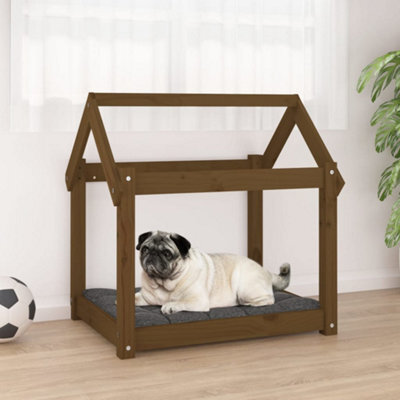 Berkfield Dog Bed Honey Brown 71X55X70 Cm Solid Wood Pine - image 1