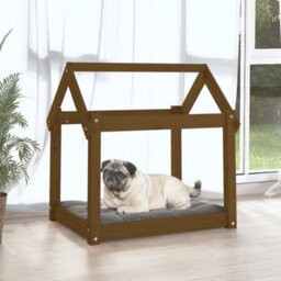 Berkfield Dog Bed Honey Brown 71X55X70 Cm Solid Wood Pine - thumbnail 3