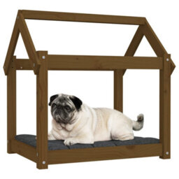 Berkfield Dog Bed Honey Brown 71X55X70 Cm Solid Wood Pine - thumbnail 4