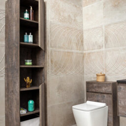 Plum&clay Rigel Wall Hung Tall Bathroom Storage Unit Metallic (H)170Cm (W)40Cm - thumbnail 7
