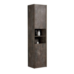 Plum&clay Rigel Wall Hung Tall Bathroom Storage Unit Metallic (H)170Cm (W)40Cm