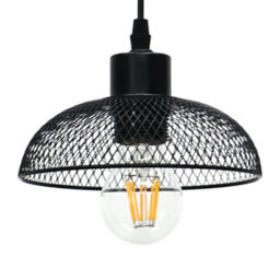 First Choice Lighting Set Of 2 Cassidy Small Black Mesh Easy Fit Metal Pendant Shades - thumbnail 2