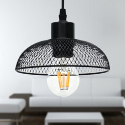 First Choice Lighting Set Of 2 Cassidy Small Black Mesh Easy Fit Metal Pendant Shades - thumbnail 4