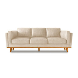 Valencia Artisan Leather Three Seats Sofa Beige Nappa 11000 Top Grain Leather Alder Wood Legs And Frame - thumbnail 8