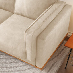 Valencia Artisan Leather Three Seats Sofa Beige Nappa 11000 Top Grain Leather Alder Wood Legs And Frame - thumbnail 6