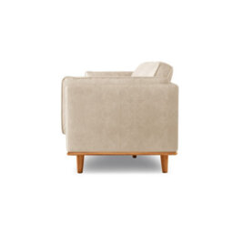 Valencia Artisan Leather Three Seats Sofa Beige Nappa 11000 Top Grain Leather Alder Wood Legs And Frame - thumbnail 9