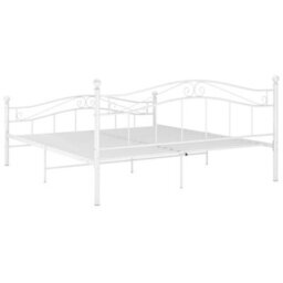 Vidaxl Bed Frame Without Mattress White Metal 180X200 Cm Super King - thumbnail 5