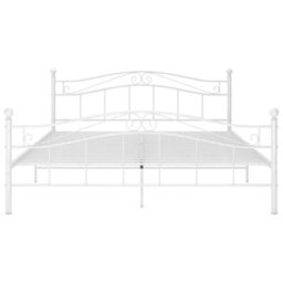 Vidaxl Bed Frame Without Mattress White Metal 180X200 Cm Super King - thumbnail 3